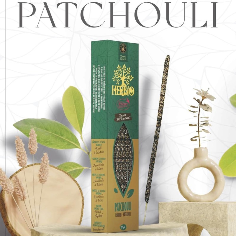 Fragrances & Sens - Natural Patchouli Incense Sticks, Herbio, Handmade,