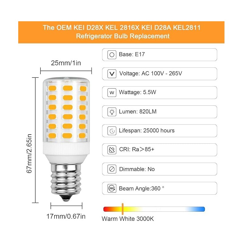 LFLAMPON Kei D28a kel 2811 S02 Light Bulb Replacement Kei