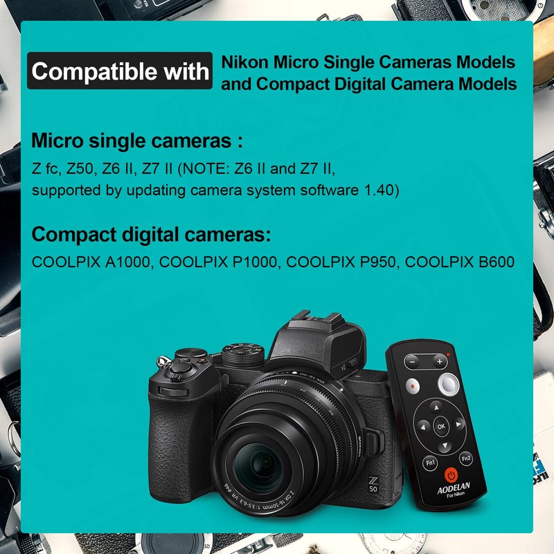AODELAN Camera Remote Control - Wireless Remote Shutter Release for