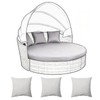 Outdoor Daybed Cushion Cover 66’’ with 3 Pillow Cases (Gray)