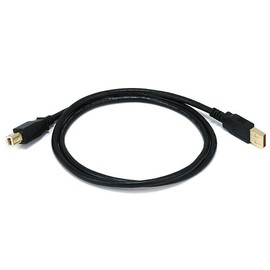 Monoprice USB-A Male to USB-B Male 2.0 Cable - 28/24AWG, Shielded, Gold Plated, 3 Feet, Black