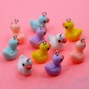 JIHUOO 20 Pcs Mini Resin Duck Charms Colorful Pendants Jewelry