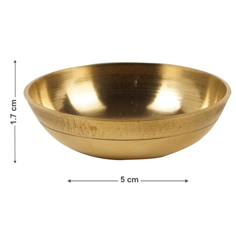 IBA Indianbeautifulart Brass Holy Water Goldtone Bowl Decorative Pooja Accessories