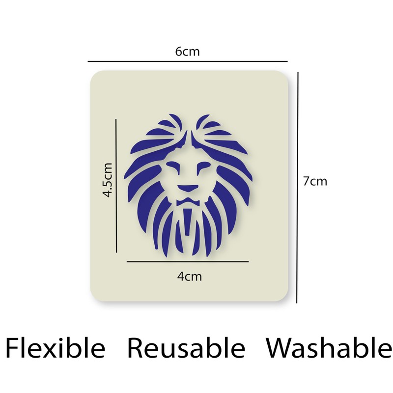 Lion Design Stencil Crafting, Card Making, Face Painting 7cm x