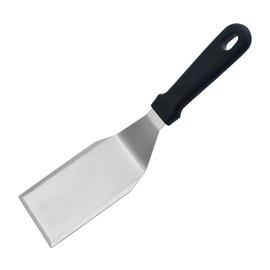 Mebix TRD Espátula de Cocina de Acero Inoxidable con Mango Antideslizante para Asar Carne y Servir Pizza - Ideal para parrilla