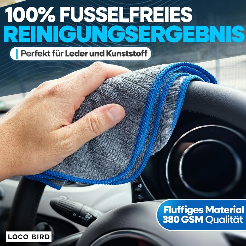 Loco Bird Absorbent Microfibre Cloths in 380 GSM - Lint-Free