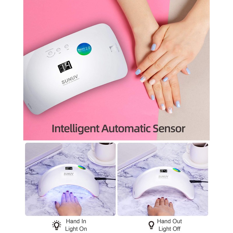 SUNUV UV LED Nail Lamp for Gel Nails with 30,