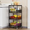 HapiRm Fruit Basket Kitchen Cart - 4-Tier Rolling Storage Cart
