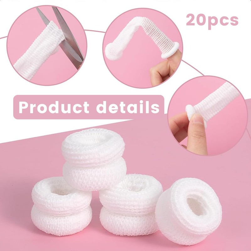 COYUN Pack of 20 Tubular Finger Guards, Breathable Finger Bob,