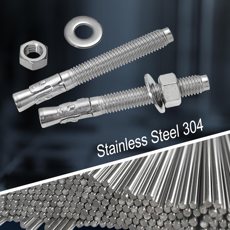 5/16"x 3" Concrete Anchor Bolts,10PCS 304 Stainless Steel Wedge Anchors