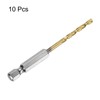sourcing map 10pcs 1/4" Hex Shank Drill Bit 1/8" Gold