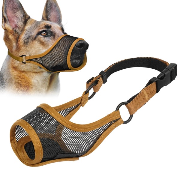 LUCKYPAW Dog Muzzle, Mesh Muzzle for Large Medium Small Dogs,