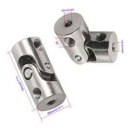Ohamtes 4Pcs shaft diameter 2mm to 2mm universal coupling Rotatable universal steering shaft U-joint coupler