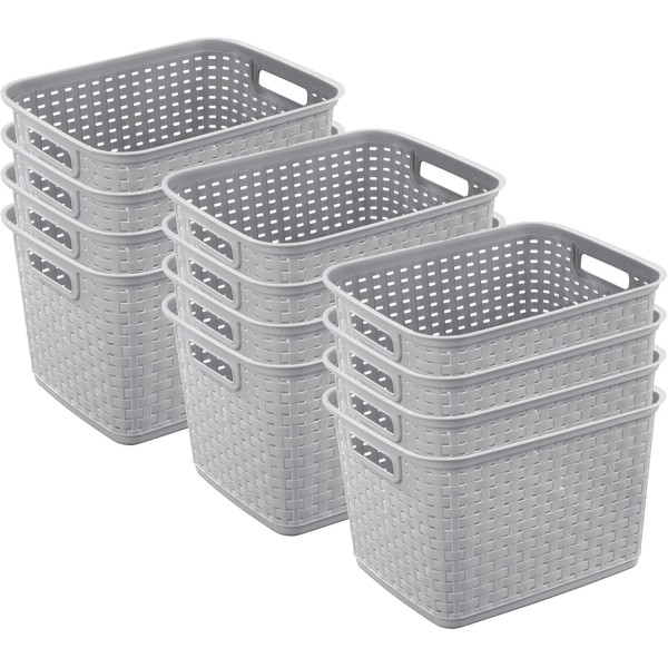Does not apply 12 Pack Tall Weave Baskets, Plastic Decorative