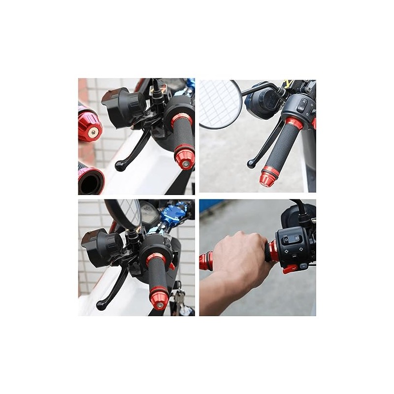RuiMuQing Motorcycle Grip with Lever End, Handle, 0.9 inch (22.2