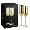 Oak & Steel 6 Gold Champagne Flutes, 280ml - Stainless