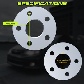 Customadeonly 10mm Hubcentric Wheel Spacers Without Lip 5x120 Compatible for Acura Mdx Zdx RLX TL, Compatible for Honda Civic Type R,Ridgeline Odyssey Passport Pilot (2pcs 64.1mm m14x1.5)