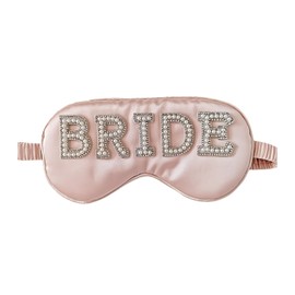 Bride Sleep Mask, Bride Eye Mask, Mrs Satin Bridal Eye Maskes Soft Sleep Maskes for Honeymoon Travel Meditation, Mrs Bridal Gifts to Adjust Night Sleeping, Sleeping Masks for Wedding (Pink-Bride)