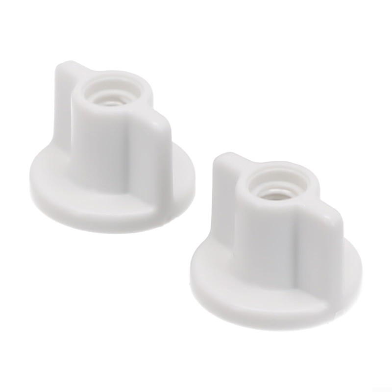 2 x RELIABLE 6MM TOILET LID SCREW NUTS - WHITE