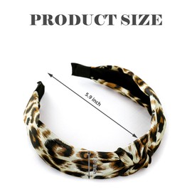 Yonchic 3-Piece Top Knotted Floral Pattern Headbands for Women & Girls, Cute Flower Print Knot Headband, Non Slip Fashion Hair Bands Hairbands (Coffee)