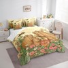 7 Pieces Twin Size Lovely Capybara Comforter Set,Botanical Floral Rustic