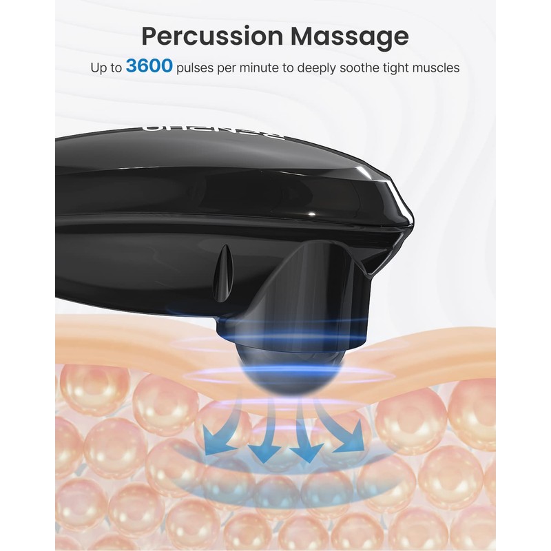 RENPHO Rechargeable Handheld Back Massager, Cordless Electric Neck Massage Tool