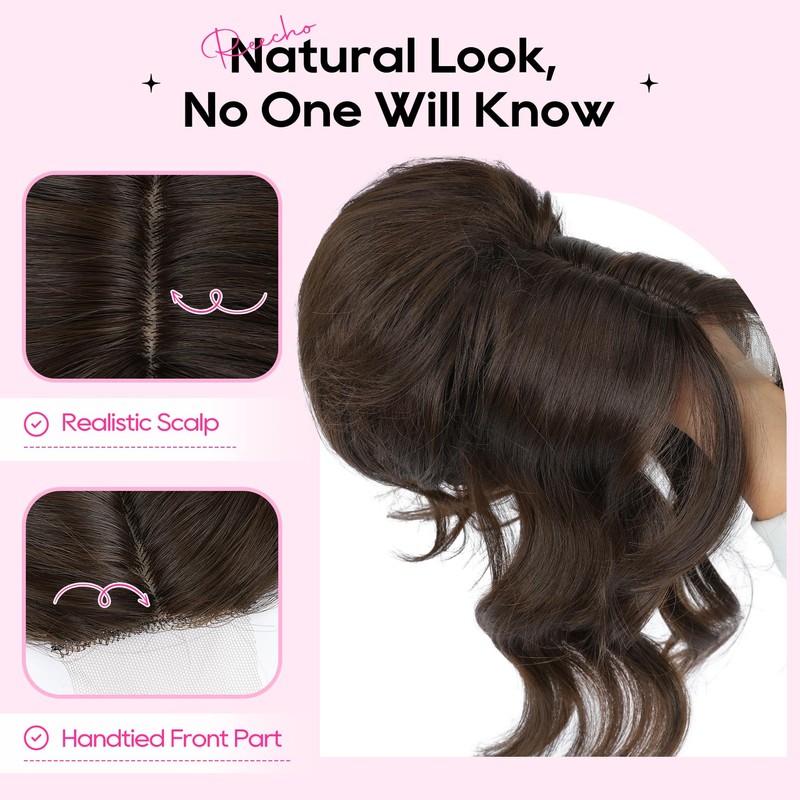 Messy Bun Hair Piece with Bangs – 2-in-1 Drawstring Ponytail