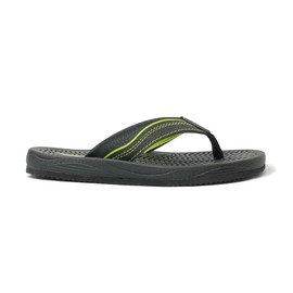 REDVOLUTION New Kids Beach Sandal Super Soft Footbed Boys' Aruba Flip-Flop (Aruba blk/green, 1)