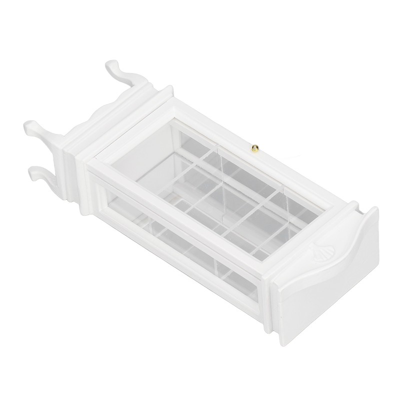1:12 Doll House Miniature Cabinet Wooden Simulation White Arc Roof