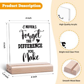 Thank You Gifts for Women Boss Coworkers Manager Mentor Acrylic Plaque Appreciation Clear Desk Decorative Sign Farewell Going Away Goodbye Gifts Retirement Decor Acrylic Sign With Wooden Stand