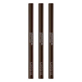 Missha Long Wear Gel Pencil Liner 0.14g, pecan brown, 3 pcs / 미샤 롱웨어 젤 펜슬 라이너 0.14g, 피칸 브라운, 3개