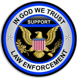 Law Enforcement Sticker 5x5 Inches - Strong Adhesive Waterproof Police Stickers - Does not Fade, Used for Car, Laptop, Truck, Water Bottle, Helmet, RV (Law Enforcement Sticker)