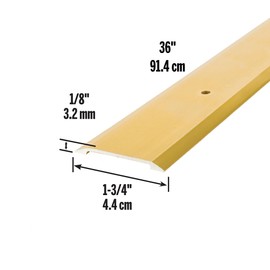M-D Building Products 09563 1-3/4 in. x 1/8 in. x 36 in. Gold Aluminum Flat Profile Threshold for Interior Doorways