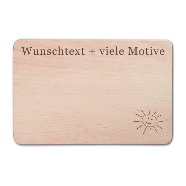 Large Wooden Chopping Board with Engraving, Name + Motif, Serving