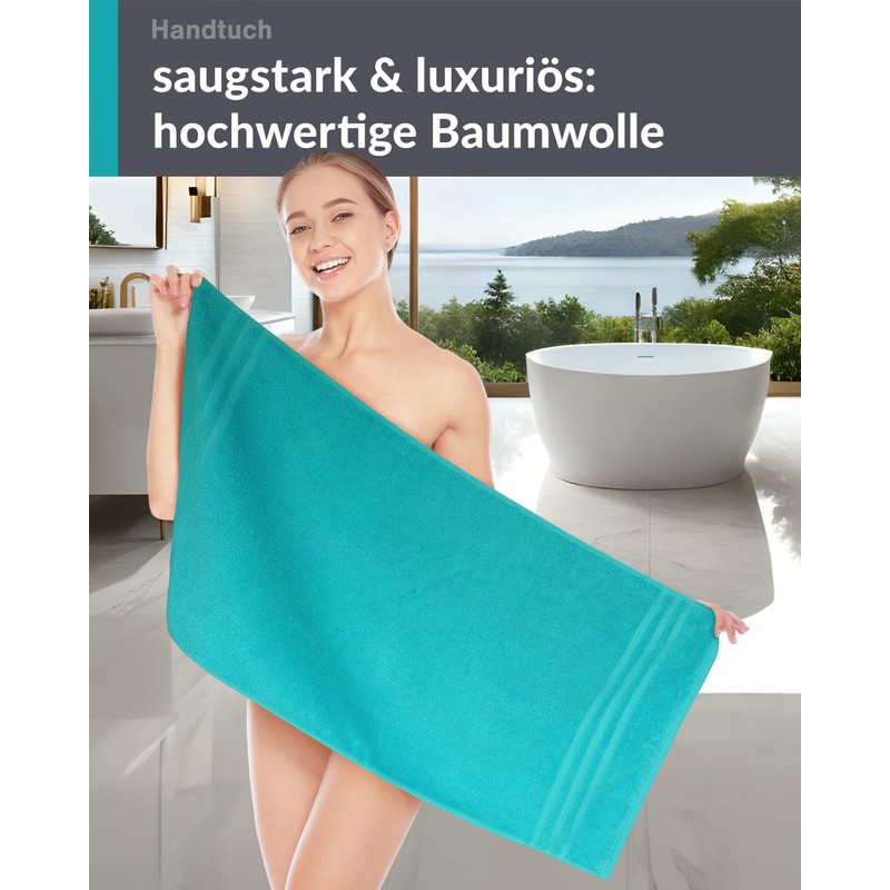 Lashuma Absorbent Terry Towelling Towel 50 x 100 cm Green