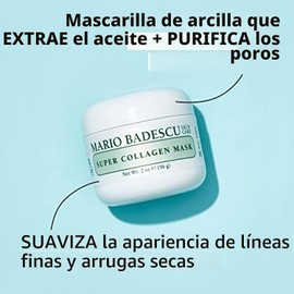 Mario Badescu Super Collagen Mask, mascarilla de arcilla para el cuidado de la piel facial, ideal para pieles mixtas, secas o sensibles, minimizador de poros con colágeno hidratante y arcilla de caolín purificante, 56 gr