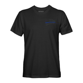 Thin Blue Line Police Support USA Flag Men's Stealth T-Shirt (Black Shirt, L)