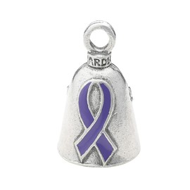 Guardian Bell I Support The Cause (Purple) Good Luck Bell w/Keyring & Black Velvet Gift Bag | Motorcycle Bell | Lead-Free Pewter | Good Luck Gift to Friends & Family | Bike Bell | Made in USA