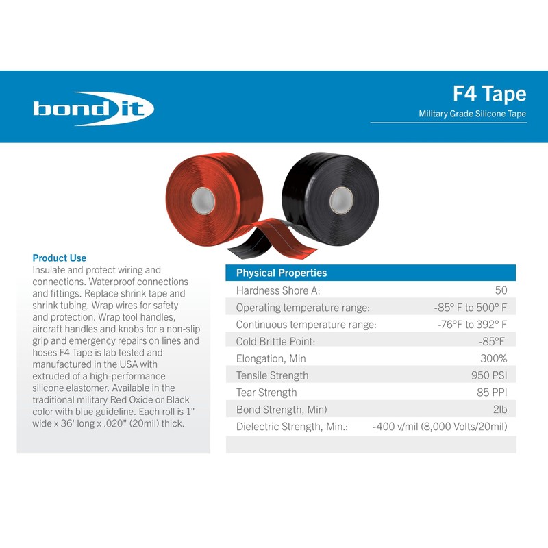 Bond It F4 Emergency Self-Fusing Silicone Tape, Repair Plumbing Pipe