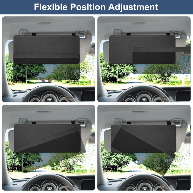 NAZZO Sun Visor Extender for Car, Sun Blocker with PC