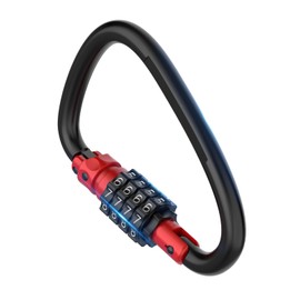 Combination Locks, 4-Digit Heavy Duty Carabiner Clips, D-Shaped Code Combo Lock for Looped Bike Security Cable Lock, Helmet Lock, Outdoor Lock, Bike Lock, Fence Lock, Travel Case Lock (1, Red)