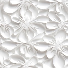 Stickyart 3D White Floral Peel and Stick Wallpaper 17.5"x276" Embossed White Wallpaper for Walls Self Adhesive 3D Flower Contact Paper Removable Decorative Wall Paper for Living Room Drawers Ceiling