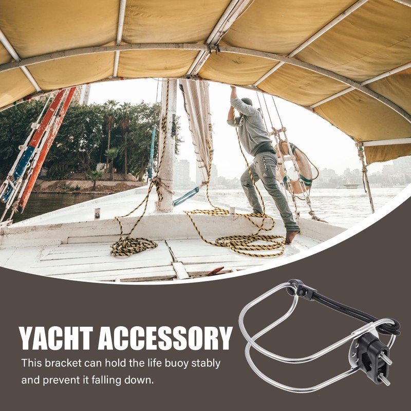 ifundom Stainless Steel Ring Holder Yacht Lifebuoy Holder Boat Lifebuoy