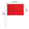 25 Pack Red Stick Flags,Hand Held Small Mini DIY Solid