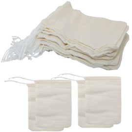 XGNG 50PCS 4x6in Reusable Sachet Drawstring Packing Bag Cheesecloth Cold Brew Coffee Tea Bags Soup Bags Cheesecloth Bags for Straining, Spice Bags for Cooking, Drawstring Muslin Sachet Coffee Tea Brew