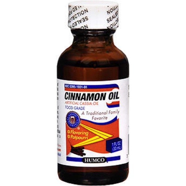 Humco Cinnamon Oil Artificial Cassia Oil Food Grade, 1 fl oz. Pack of 2