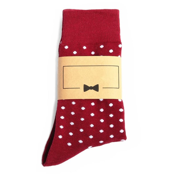 PAIXUN Groom Groomsmen Gifts For Men Him Wedding Proposal Novelty Funny Socks Bestman 100% Cotton Groomsmen Socks, Zp:1 Pair Wine Dot Men Socks, One Size