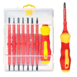8 Pcs Screw Driver Set VDE Interchangeable Blade Screwdriver Set 7 in 1 Insulated Screwdriver Tool Kit Multifunctional Repair Tool Accessories Set for Home and Professional Use