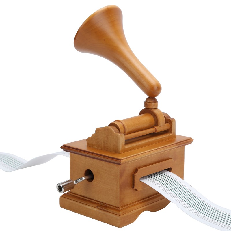 Gramophone Music Box Vintage Hand Crank Musical Box DIY Birthday