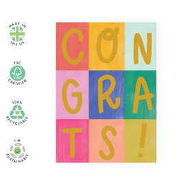 Congrats Celebration Card – Graduation, New Job, Achievement, Success Greetings for Friends, Besties, BFF, Coworker, Colleague, Mates, Buddy, Brother, Sister - Good Job Gifts - Comes with Stickers